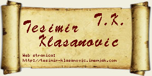 Tešimir Klasanović vizit kartica
